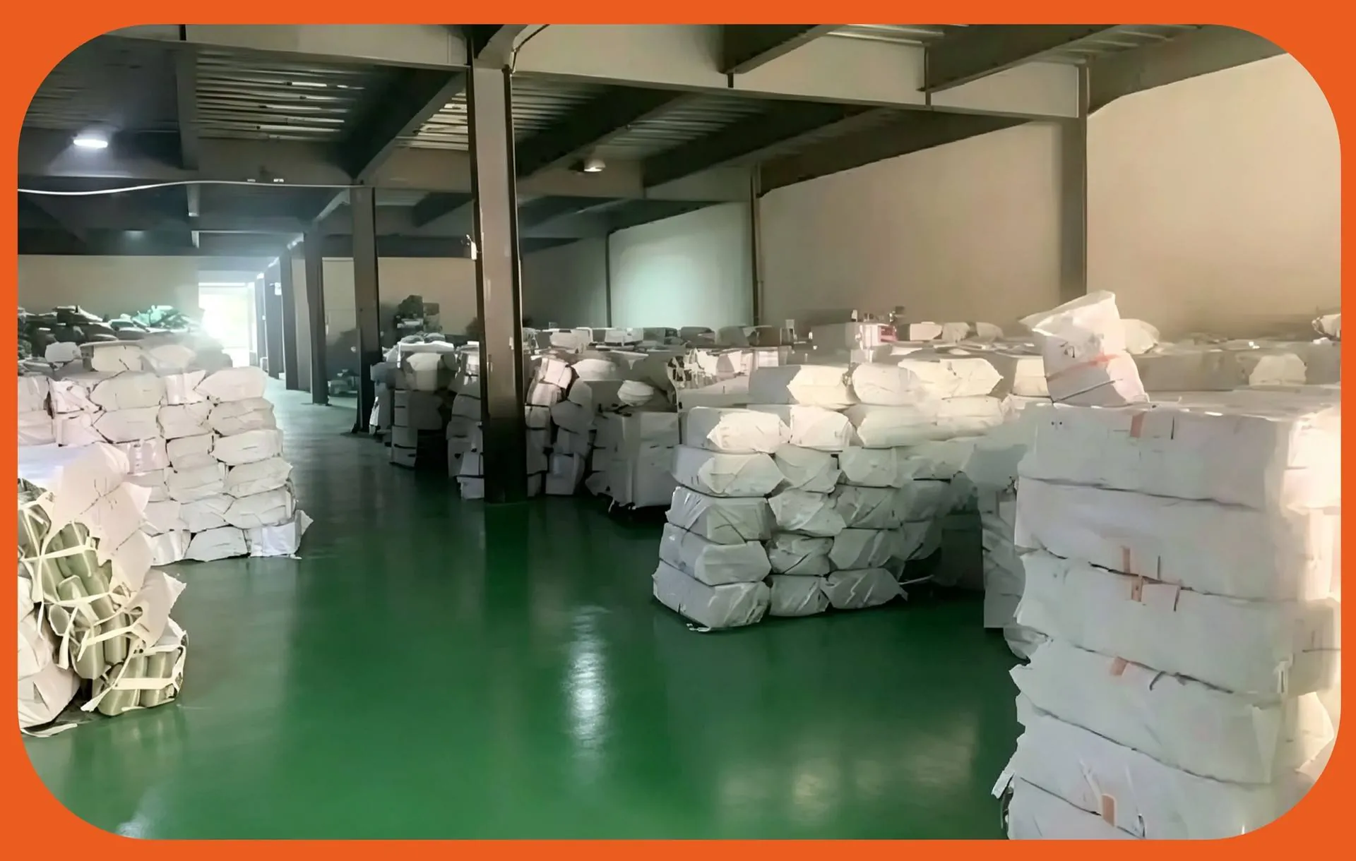 Filled FIBC bags staged for shipment